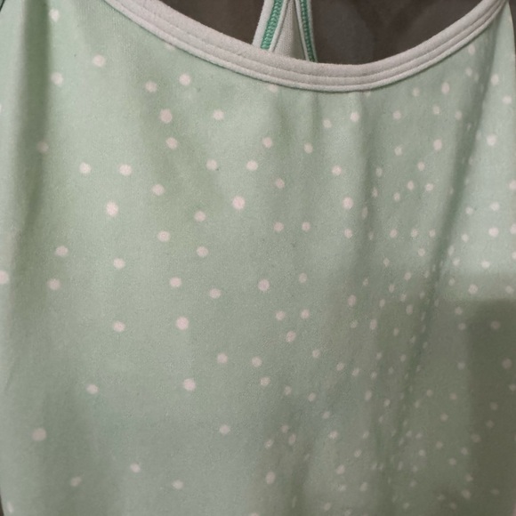 Lululemon Power Y Back Tank Mint Green & White Polka Dots Size 4 - Picture 2 of 5